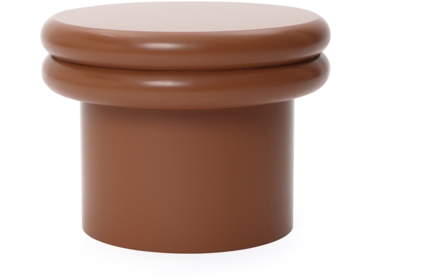 Moderner runder Beistelltisch in Braun mit Doppelschicht Design – Ideal als Couchtisch oder Sofatisch für Wohnzimmer