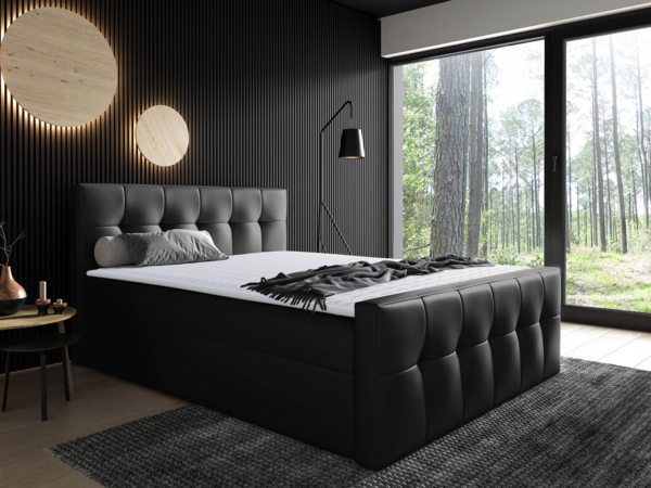 Boxspringbett Libuna, Schwarz, 140x200 cm Bild 2