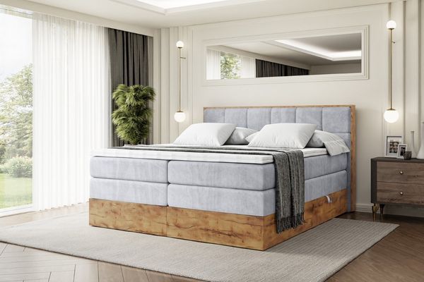ALTDECOR Boxspringbett LOLLI7 KING (Multipocket-Matratze H4, H3 Matratze Bonellfederung, Topper, Kopfteil)