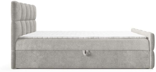 Boxspringbett Schlafzimmerbett SATINE PREMIUM 120x200cm Stoff Coral Grau Bild 3
