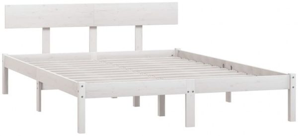 vidaXL Massivholzbett Weiß Kiefer 120x190 cm UK Small Double [810118] Bild 3