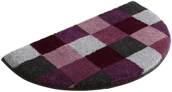 Grund Badematte Mosaik, Badvorleger, Badezimmer Teppich, sehr weich, Höhe 20 mm, rutschhemmend beschichtet, fußbodenheizungsgeeignet, Kunstfaser, halbrund, angenehm weich, auch als 3 teiliges Set erhältlich, Made in Europe