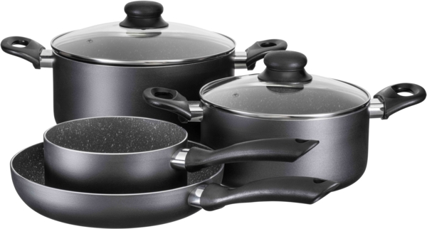 Kochtopf-Set mit Premium-Antihaftbeschichtung, geeignet fr Induktion, enthlt 2 Kochtpfe mit Deckel, 1 Bratpfanne, 1 Kasserolle