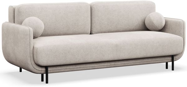 Selsey 'Ovals' 3-Sitzer Schlafsofa mit Strukturstoff, Hellbeige