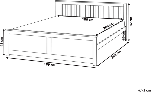 Bett mit Lattenrost Kiefernholz OLENDON 180x200 cm Braun Bild 2