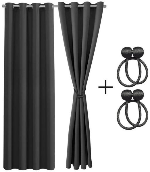 Cozyor Verdunkelungsvorhang 2er-Set inkl. 2 Magnethalter, thermoisolierend, Gardinen blickdicht (2 St), Ösen, verdunkelnd, Mikrofaser Polyester, Gardinen Thermo Vorhang 175x135 Wohnzimmer, Schlafzimmer, Kinderzimmer