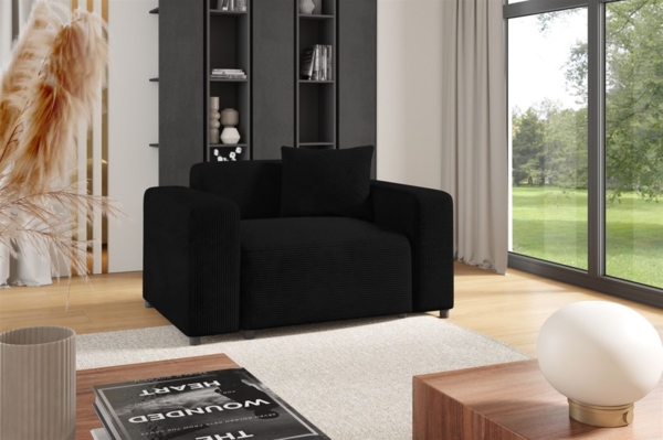 Sessel Designersessel MEGAN in Stoff Poso Schwarz