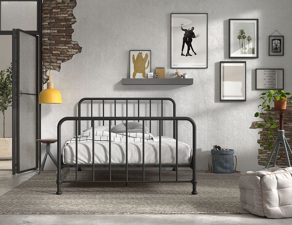 Vipack 'BRONXX' Metallbett, Schwarz matt, 140x200 cm