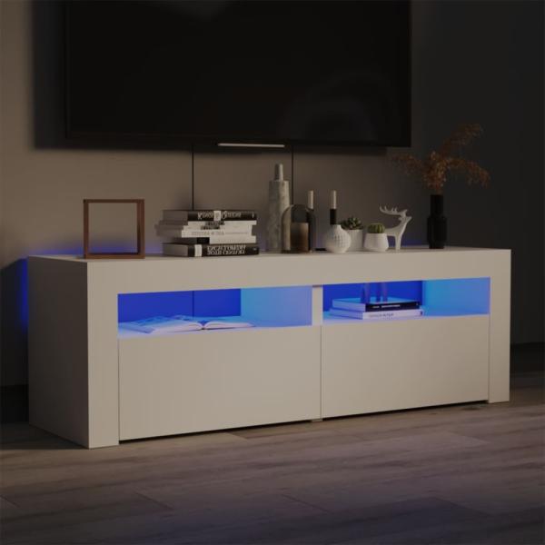 vidaXL TV-Schrank mit LED-Leuchten Weiß 120x35x40 cm 804355