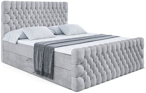 ALTDECOR Boxbett SERENE-Z (Multipocket-Matratze H4, H3 Matratze Bonellfederung, Topper, Kopfteil), Doppelbett mit Fußteil