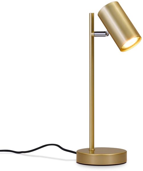 ZMH Nachttischlampe Wohnzimmer Tischlampe Gold Schwenkbar 350° GU10 Gold Metall Schreibtischlampe