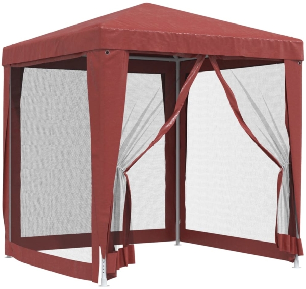 vidaXL Partyzelt mit 4 Mesh-Seitenwänden Rot 2x2 m HDPE 319220