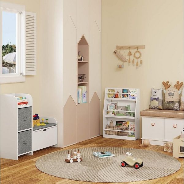 EUGAD Kinderregal, 1-tlg, Kinderbücherregal mit 3 offenen Fächern aus MDF