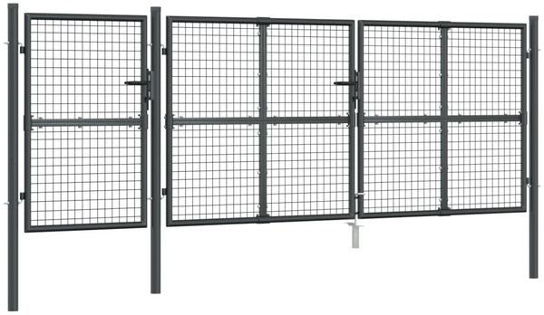 vidaXL Maschen-Gartentor Anthrazit 400x125 cm Verzinkter Stahl 154546 Bild 2