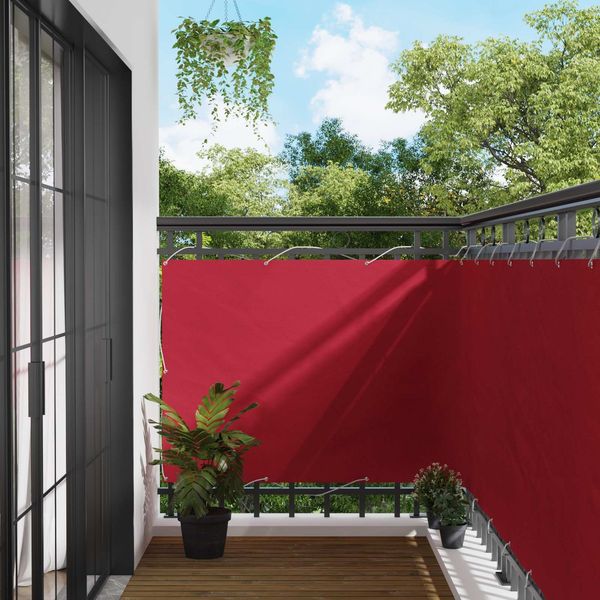 vidaXL Balkonsichtschutz Rot 110 x 200 cm Oxford-Stoff 42030818