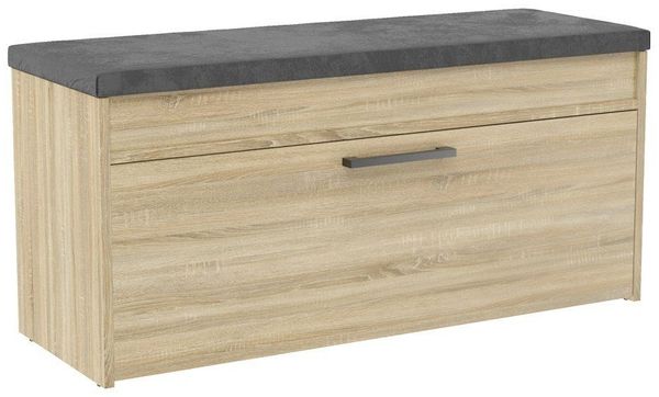ibonto SCHUHBANK SONOMA-EICHE mit Gepolstertem Sitz (H 49 x T 35 x B 100 cm)