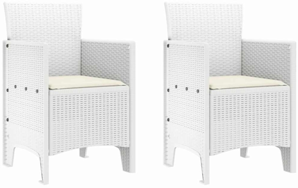 vidaXL Gartenstuhl 2 pcs Weiß 53 x 49 x 85 cm PP 847462 Bild 1