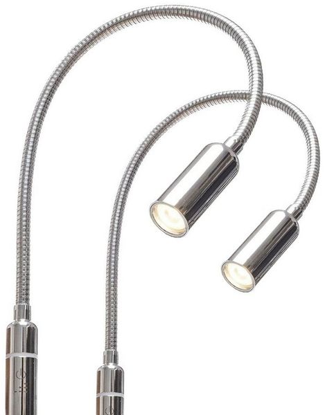 kalb Bettleuchte 3W LED Leseleuchte Nachttischlampe Bettlampe Leselampe dimmbar, 2er Set chrom, warmweiß