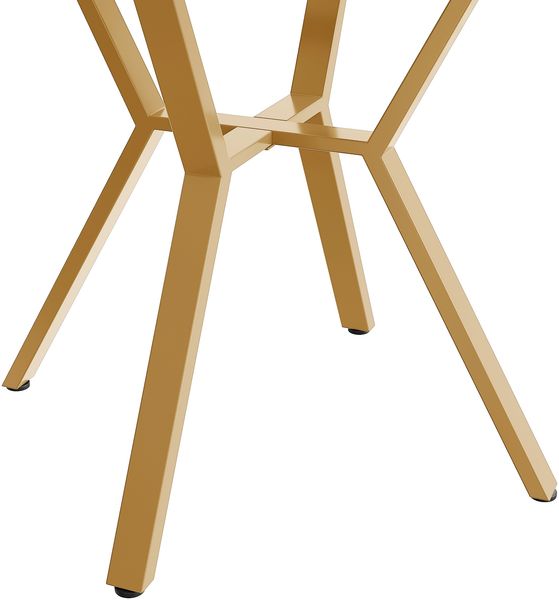 Esstisch Ø 100x75 cm mit Marmoroptik – runder Tisch aus MDF und Stahl in Weiß/Gold Bild 10