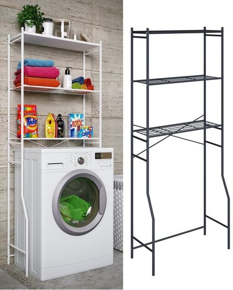 VCM Badmöbel Waschmaschinenschrank Tubas 917081 Schwarz H. 160 x B. 68 x T. 25 cm Bild 5