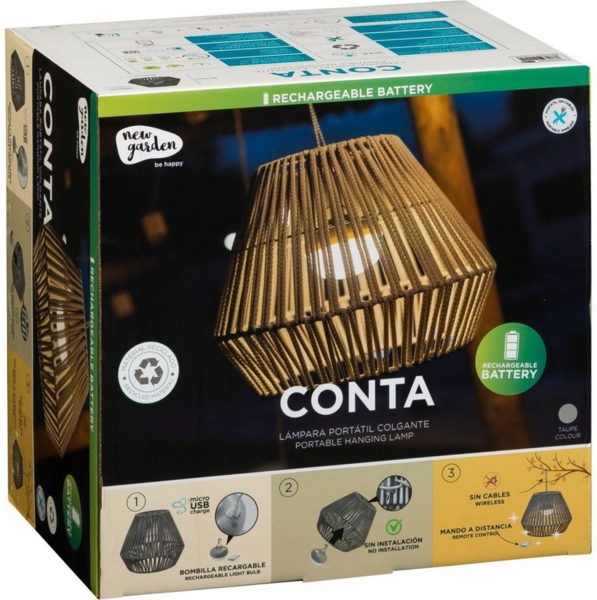New Garden Conta Recharge battery Hang taupe grey colour