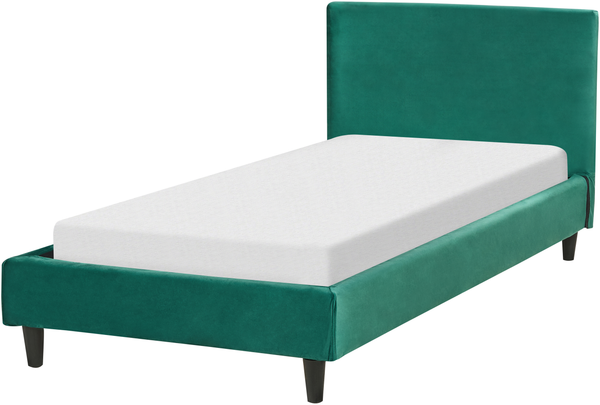Bett mit Lattenrost FITOU 90 x 200 cm Samtstoff Dunkelgrün