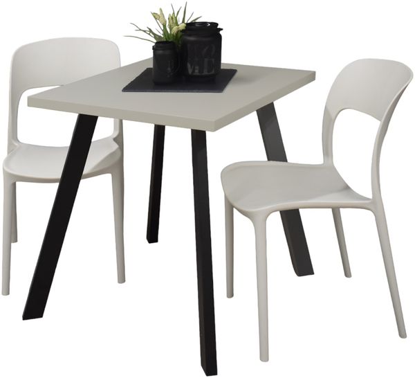 Bistrotisch Eirene 70x70x75 schwarz matt/kreidegrau matt lack 14500