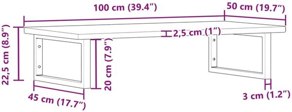 Waschtischplatte mit Halterung Stahl und Massivholz Eiche Bild 11