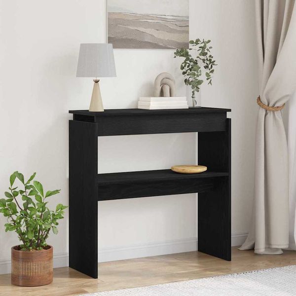 vidaXL Konsolentisch Schwarz Eichen-Optik 80 x 30 x 80 cm 862661