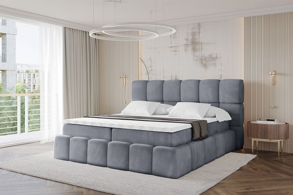 ALTDECOR Boxspringbett AURI (Multipocket-Matratze H4, H3 Matratze Bonellfederung, Topper, Kopfteil)