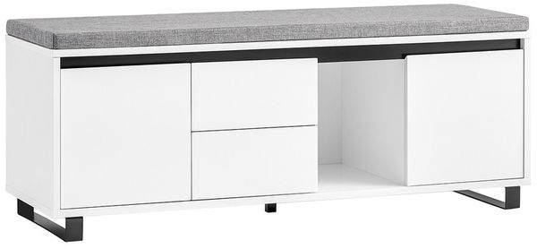 SoBuy FSR176-W Schuhbank, MDF, Lackiert, Weiß, 100 x 42 x 35 cm