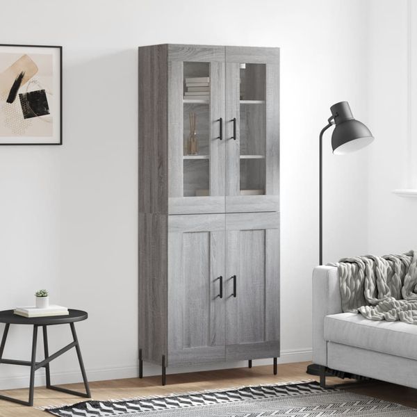 vidaXL Highboard Grau Sonoma 69,5x34x180 cm Holzwerkstoff 3198351