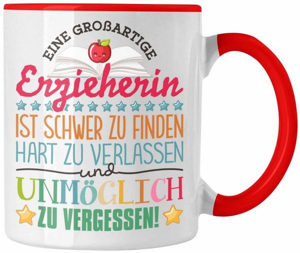 Trendation Tasse Trendation - Erzieherin Abschied Tasse Abschiedsgeschenk Spruch Kinder