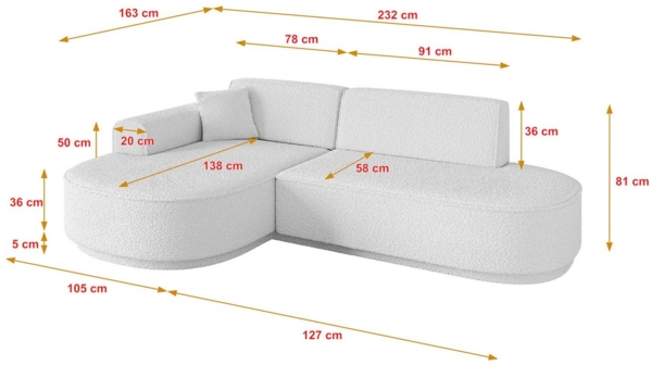 ALTDECOR Ecksofa MARI-L1, Sofa Praktische Bequeme Funktionsecke Couch L-Form Eckcouch, Corner Sofa L-Form Vielseitige Sofa Wohnlandschaft Wohnzimmer Bild 3