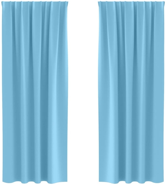 vidaXL Verdunkelungs-Vorhänge mit Ringen 2 pcs Himmelblau 225x140 cm 4107435