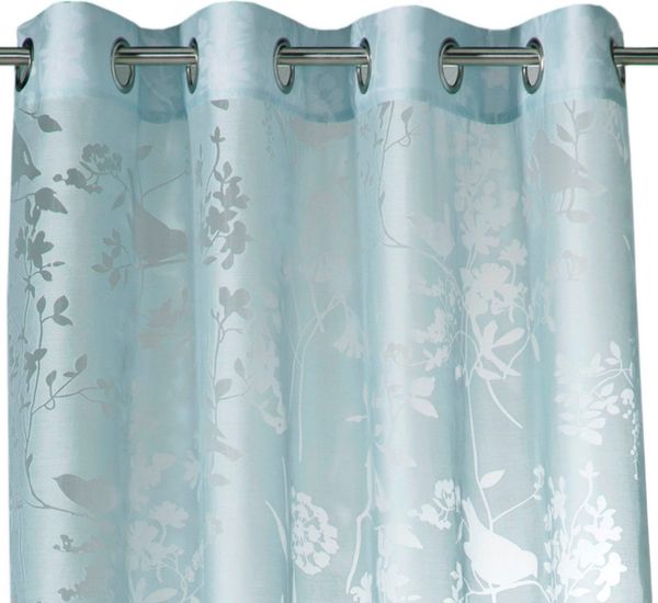 Weckbrodt Vorhang Shorty (1 St), Ösen, transparent, Ausbrenner, Ausbrenner, Allover,transparent,Motiv Vögel und Zweige, Gardine, Store