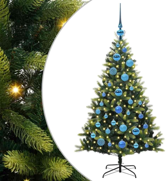vidaXL Künstlicher geflammter Weihnachtsbaum 150 LEDs Grün 120 cm 3395980