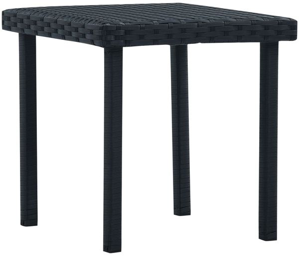 vidaXL Garten-Beistelltisch Schwarz 40×40×40 cm Poly Rattan 48561