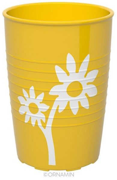 Ornamin Schnabelbecher mit Antirutsch-Trick Blume/Ringe mit Schnabelaufsatz/Trinkaufsatz, 1-tlg, SAN, Trinkhilfe l Alltagshilfe l BPA-frei l Made in Germany