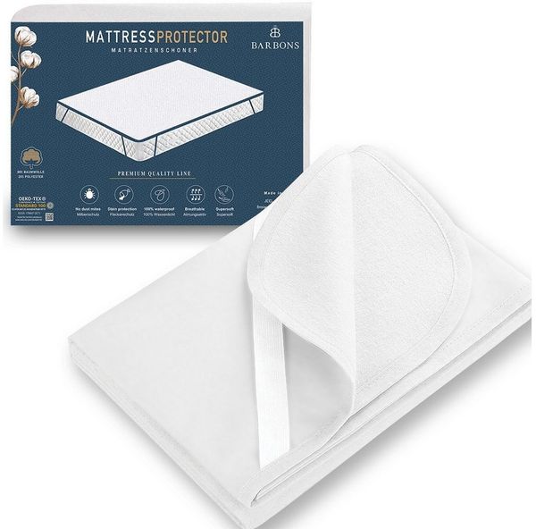 BARBONS Matratzenschoner 90x200 - Oeko-TEX Zertifiziert wasserdichte Matratzenauflage Baumwolle Inkontinenzunterlage waschbar Nässeschutz Matratzenbezug Atmungsaktiv 90x200 cm