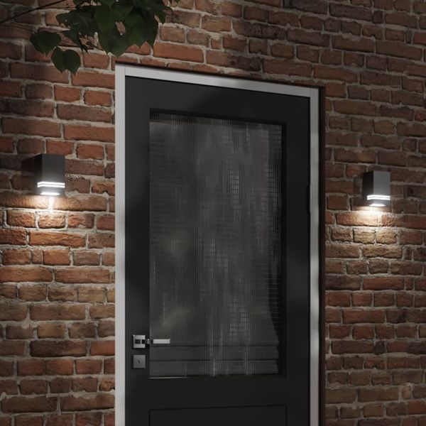 vidaXL Außenwandleuchten 2 Stk. Schwarz Edelstahl 4006329