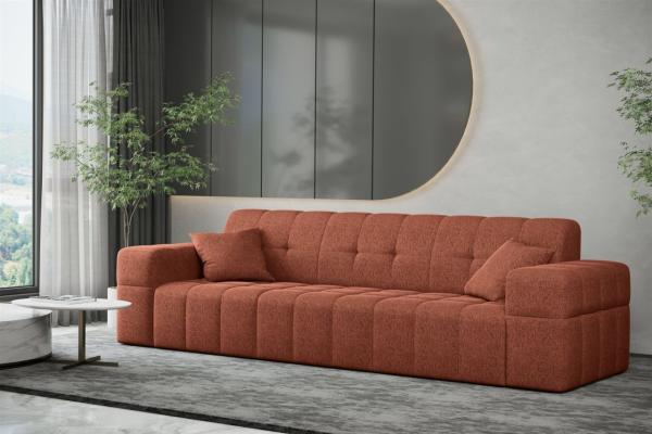 Sofa Designersofa NANCY 3-Sitzer in Stoff Neve Rostbraun