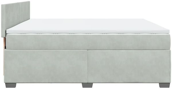 vidaXL Boxspringbett mit Matratze Hellgrau 200x200 cm Samt 3286396 Bild 9