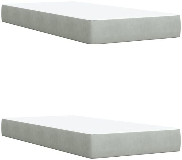 vidaXL Boxspringbett mit Matratze Hellgrau 200x200 cm Samt 3286396 Bild 6