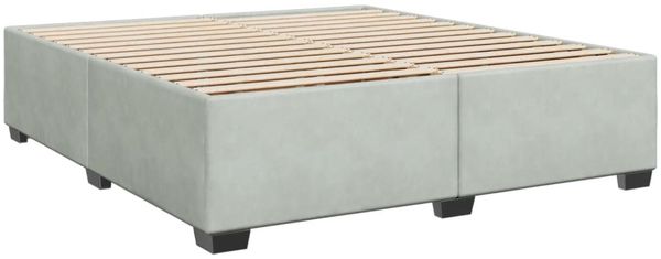 vidaXL Boxspringbett mit Matratze Hellgrau 200x200 cm Samt 3286396 Bild 5