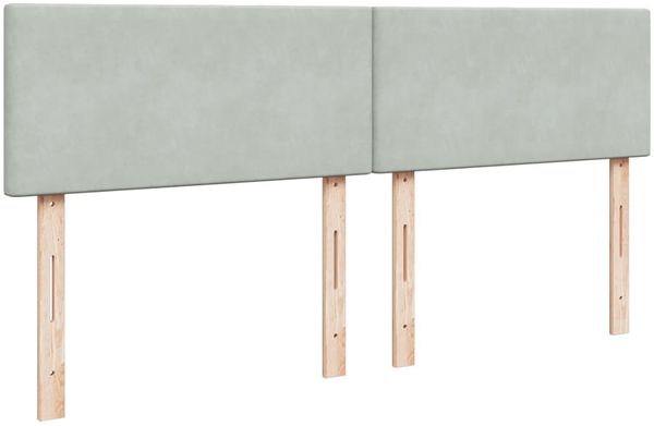 vidaXL Boxspringbett mit Matratze Hellgrau 200x200 cm Samt 3286396 Bild 8