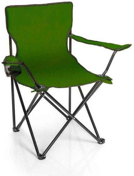 BigDean Campingstuhl Faltstuhl Campingstuhl Anglerstuhl Getränkehalter Klappstuhl (Packung, 1 St), Grün, Klappbar, Getränkehalter, Tragetasche