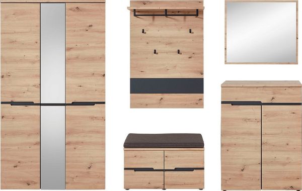 Garderoben Set MEMPHIS GH81 Artisan Eiche Nachbildung 5-teilig