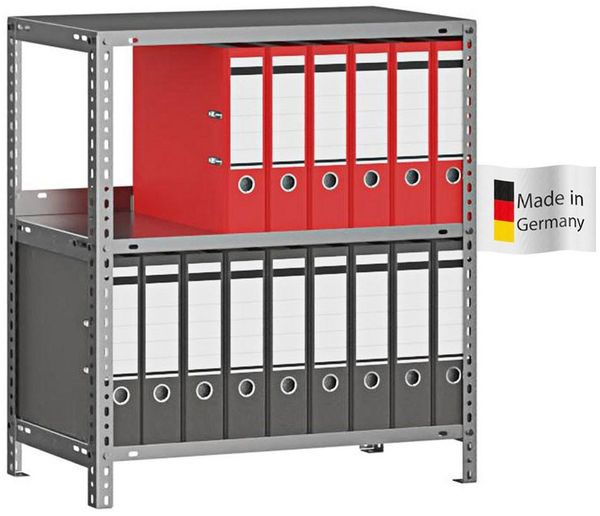 PROREGAL® Aktenregal Schraubregal Büroregal Archivregal Metallregal MAGNUS Schraubsystem, 3-tlg, Industriequalität Made in Germany