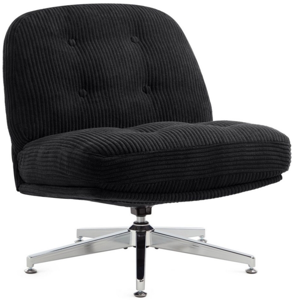 IWMH Bürostuhl Dick Schreibtischstuhl Ohne Rollen, Cordstoff Drehstuhl ohne Armlehnen (Lesesessel mit 15cm dickem Sitzkissen), Gepolsterter Stuhl für Schlafzimmer Wohnzimmer Schminktisch Bild 5